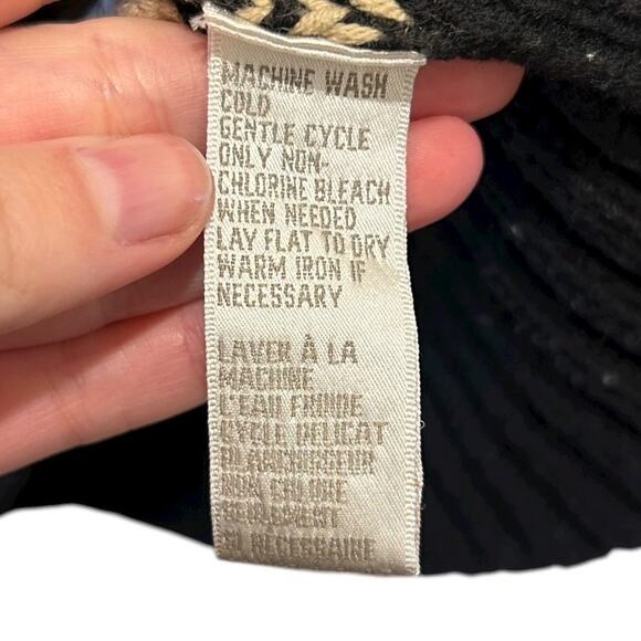 Vintage Jones New York Black Tan Houndstooth Turtleneck Sweater Womens Medium - Picture 4 of 5